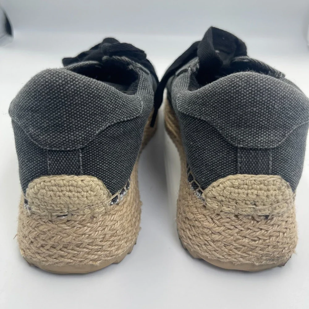 JLO Jennifer Lopez Lolan Espadrille‎ Sneakers Womens US 7M Black Platform Shoes